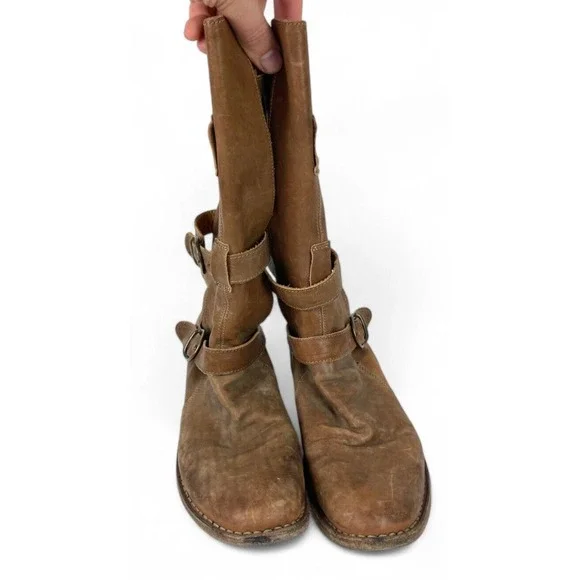 Fiorentini + Baker Eternity Engineer Moto Boots Womens 40 10 Brown Leather READ - Picture 3 of 8